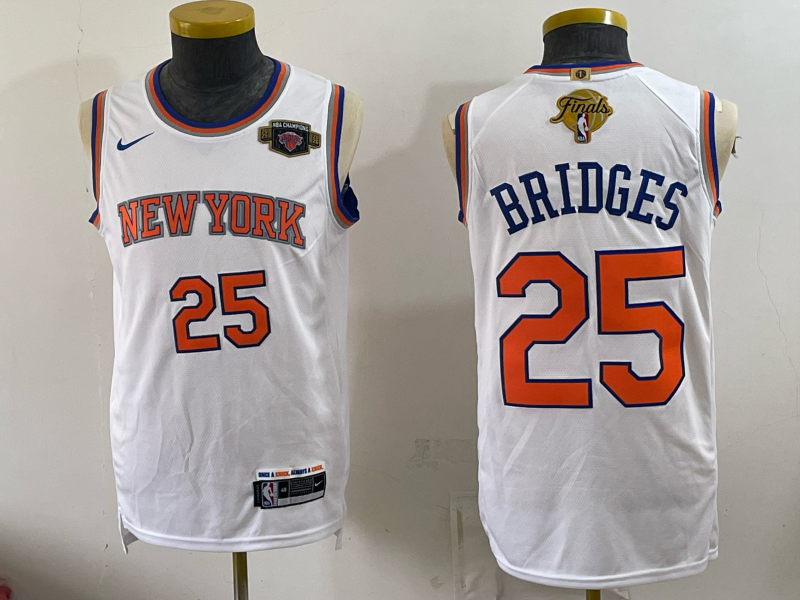 Men New York Knicks #25 Bridges white 2026 Nike NBA jersey 072207->new york knicks->NBA Jersey